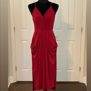 BCBG Burgundy slouchy pocket dress